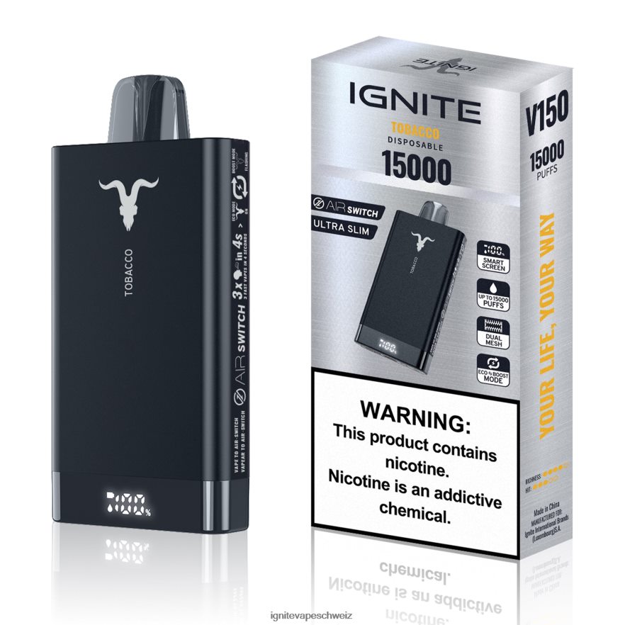 IGNITE Pods Review - IGNITE V150 Vape-Stift Tabak 462HF47