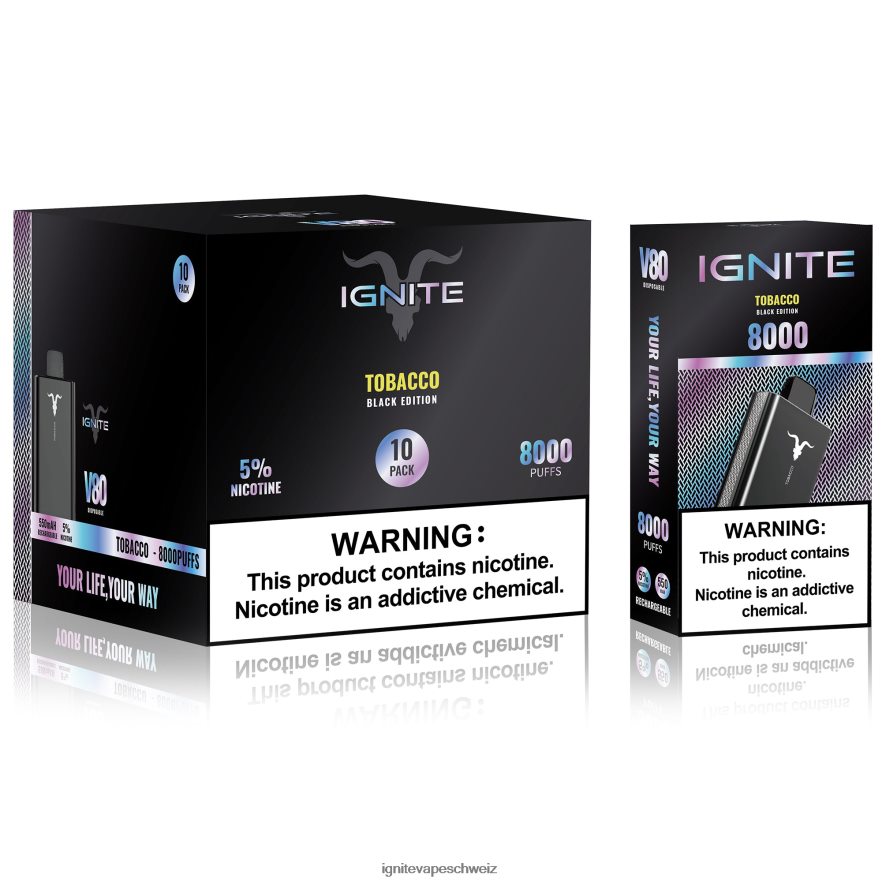 IGNITE Vape Kaufen - IGNITE V80 Vape Pen 10er-Pack Tabak 462HF44