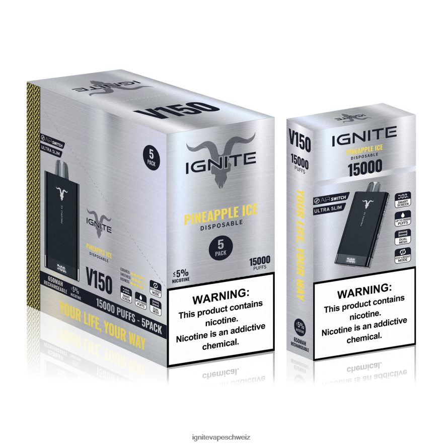 IGNITE Schweiz - IGNITE V150 Vape Pen 5er-Pack Erdbeer-Kiwi 462HF492