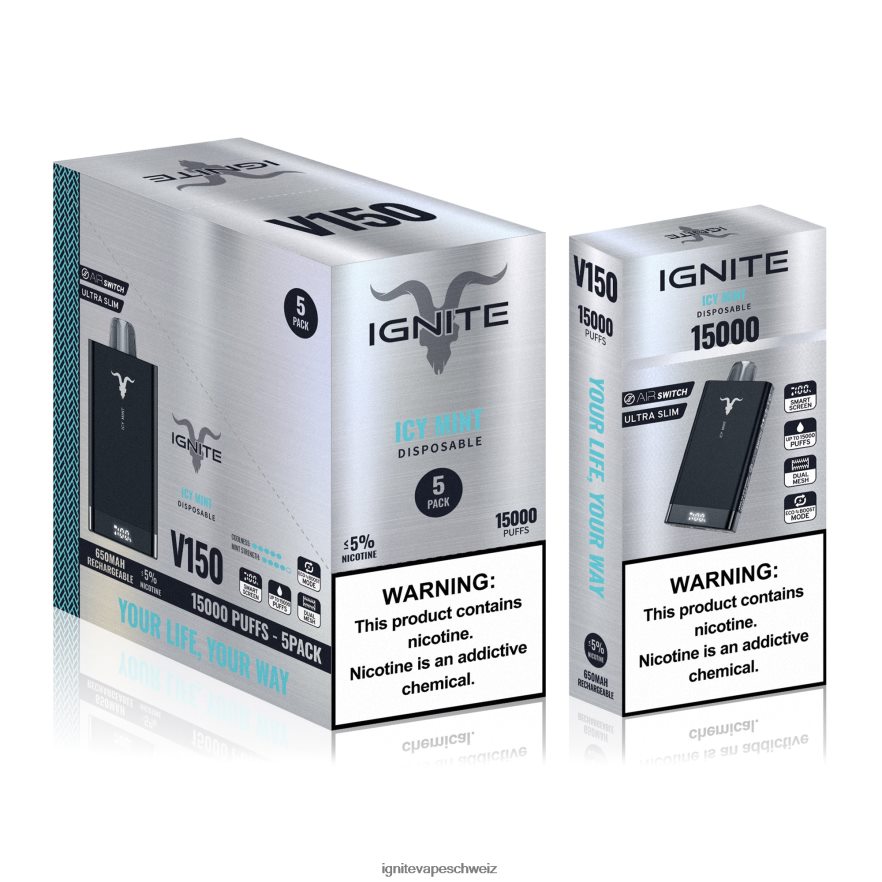 IGNITE Schweiz - IGNITE V150 Vape Pen 5er-Pack Erdbeer-Kiwi 462HF492