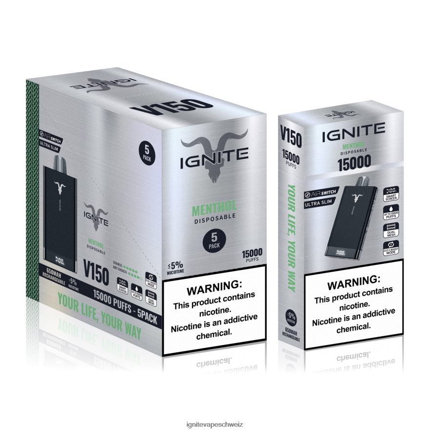 IGNITE Schweiz - IGNITE V150 Vape Pen 5er-Pack Erdbeer-Kiwi 462HF492