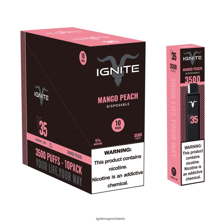 IGNITE Disposable Vape Review - IGNITE V35 Vape Pen 10er-Pack Wassermelonen-Apfel-Eis 462HF4129