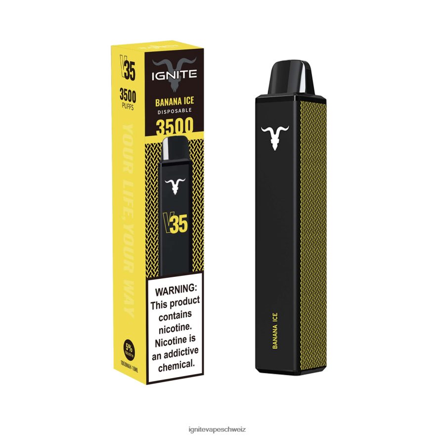 IGNITE Disposable Vape Review - IGNITE V35 Vape-Stift Bananeneis 462HF419