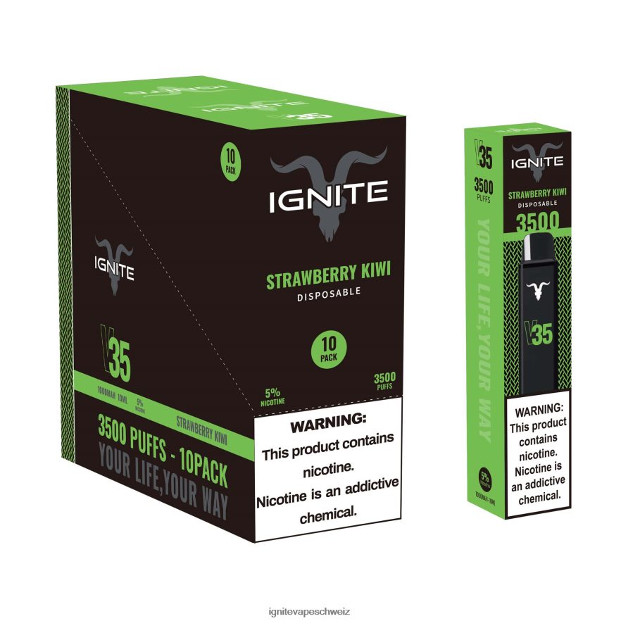 IGNITE Pods Review - IGNITE V35 Vape Pen 10er-Pack Erdbeer-Kiwi 462HF4127