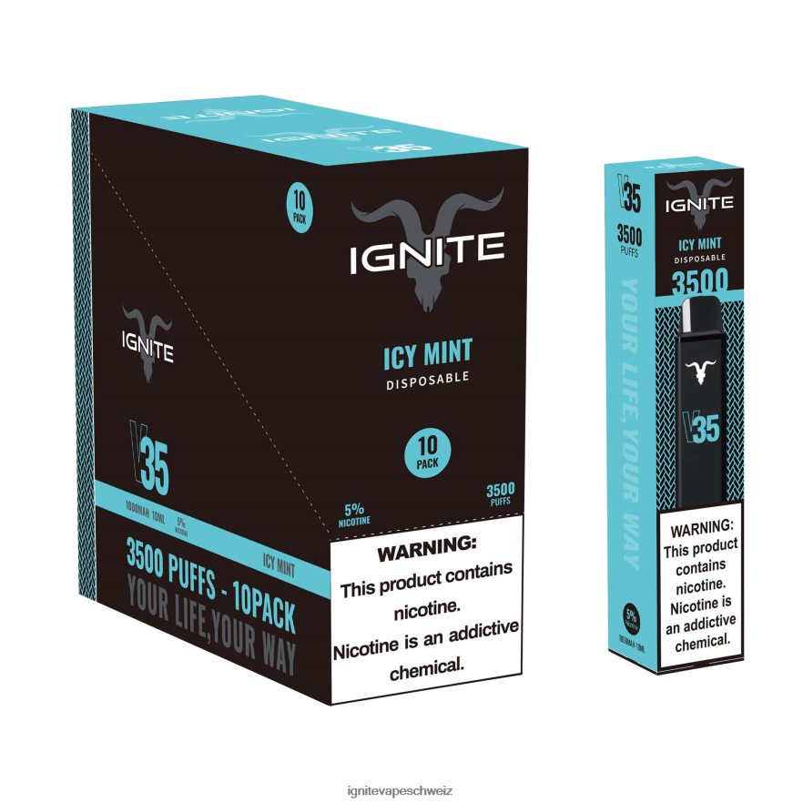IGNITE Zürich - IGNITE V35 Vape Pen 10er-Pack eisige Minze 462HF4123