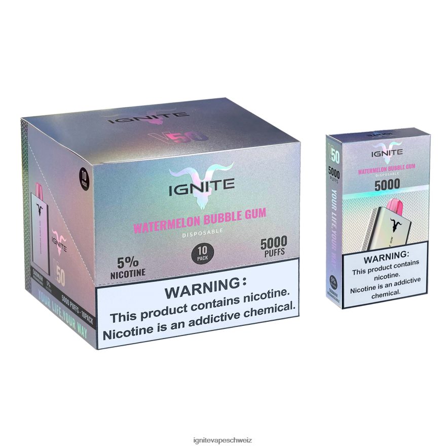 IGNITE Schweiz - IGNITE V50 Vape Pen 10er-Pack Aloe-Traube 462HF422