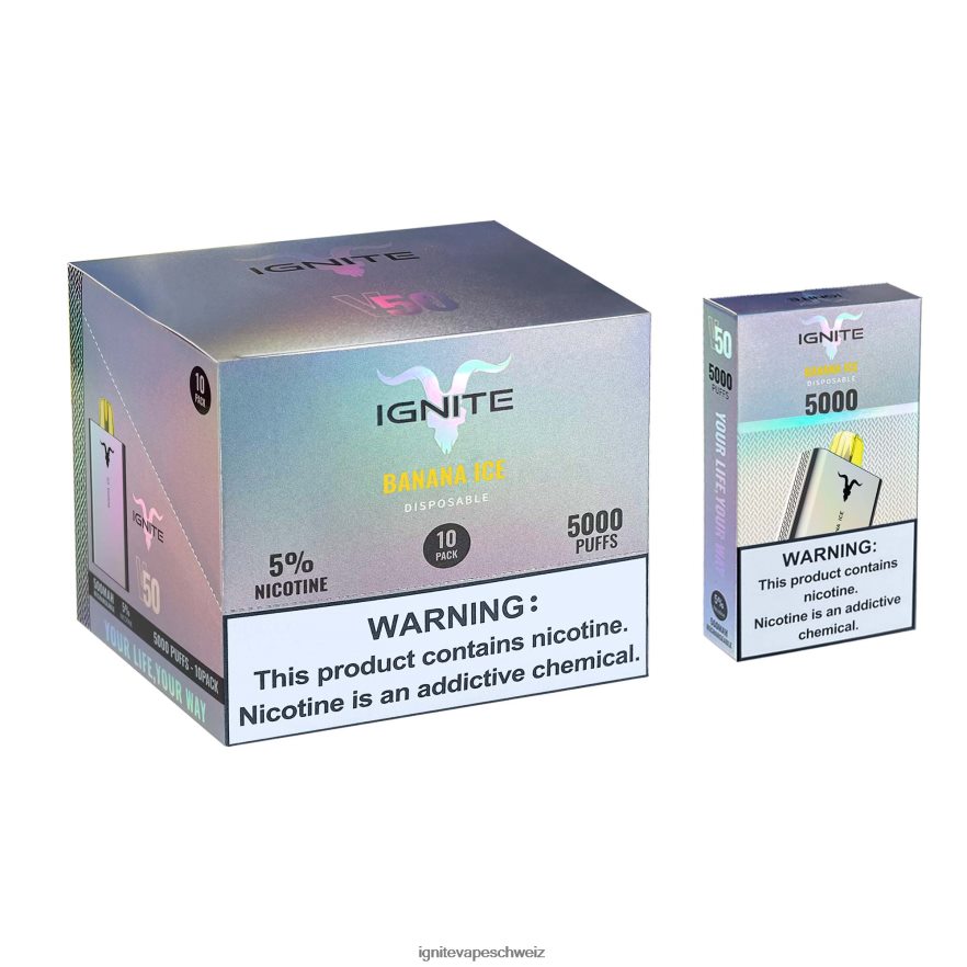 IGNITE Schweiz - IGNITE V50 Vape Pen 10er-Pack Aloe-Traube 462HF422