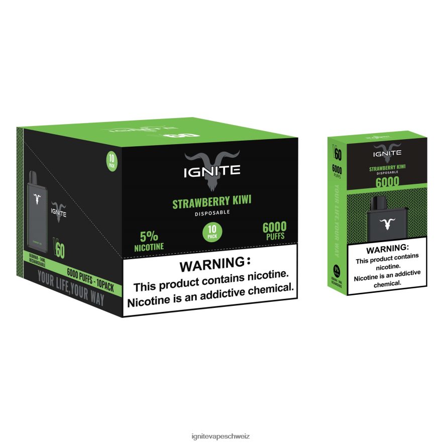 IGNITE Disposable Vape Flavors - IGNITE V60 Vape Pen 10er-Pack eisige Minze 462HF420