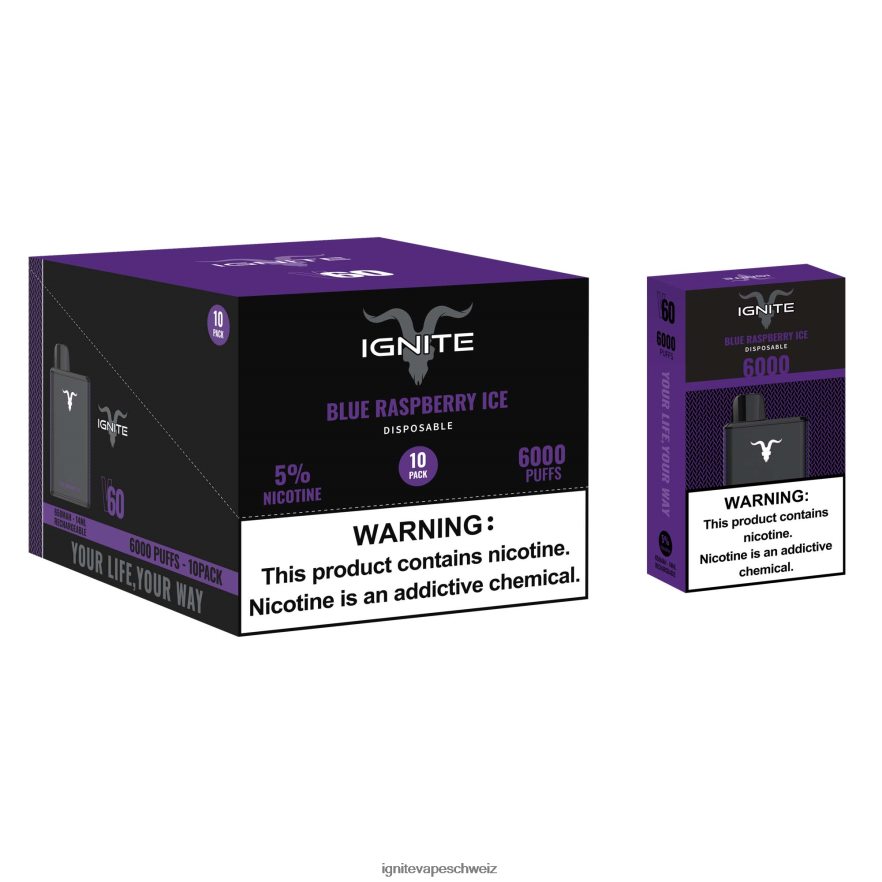 IGNITE Disposable Vape Flavors - IGNITE V60 Vape Pen 10er-Pack eisige Minze 462HF420