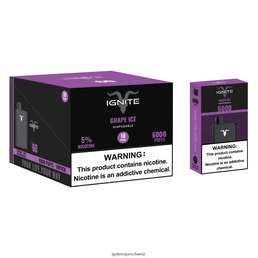 IGNITE Disposable Vape Flavors - IGNITE V60 Vape Pen 10er-Pack eisige Minze 462HF420