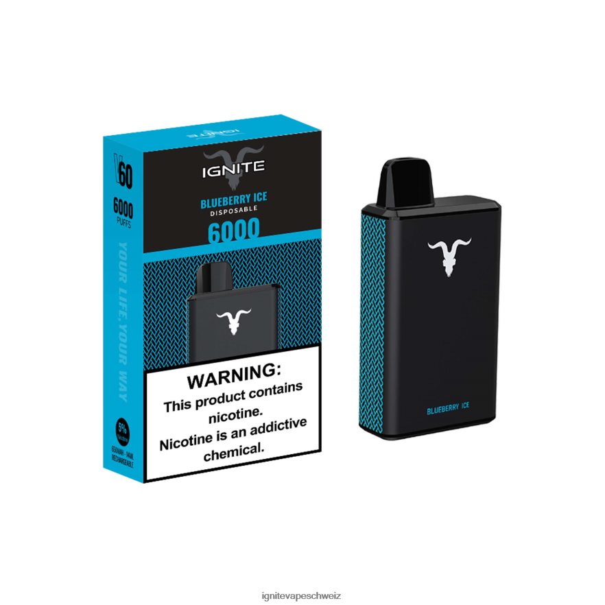 IGNITE Disposable Vape Review - IGNITE V60 Vape-Stift Blaubeereis 462HF429