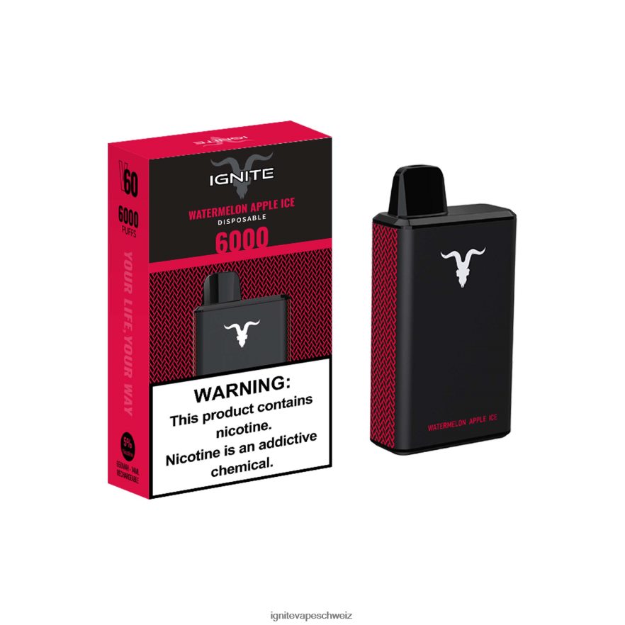 IGNITE Disposable Vape Review - IGNITE V60 Vape-Stift Wassermelonen-Apfel-Eis 462HF439