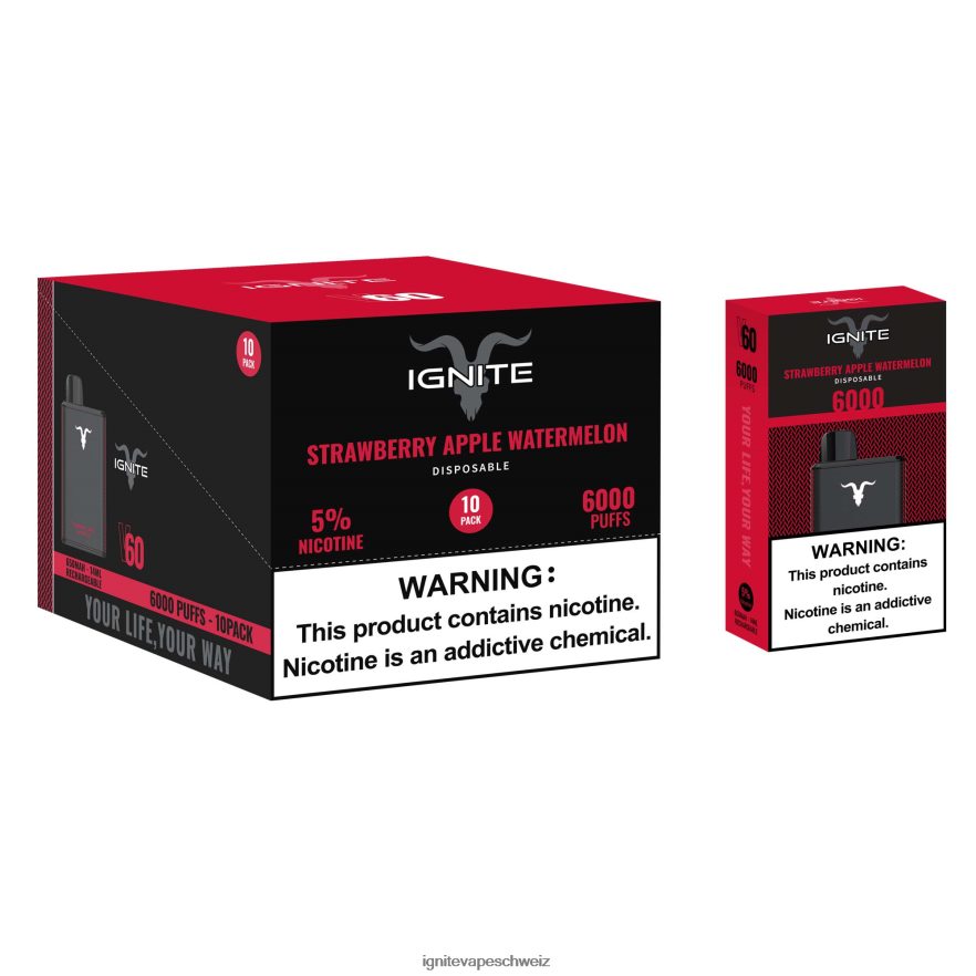 IGNITE Pods Review - IGNITE V60 Vape Pen 10er-Pack Erdbeere Banane 462HF427