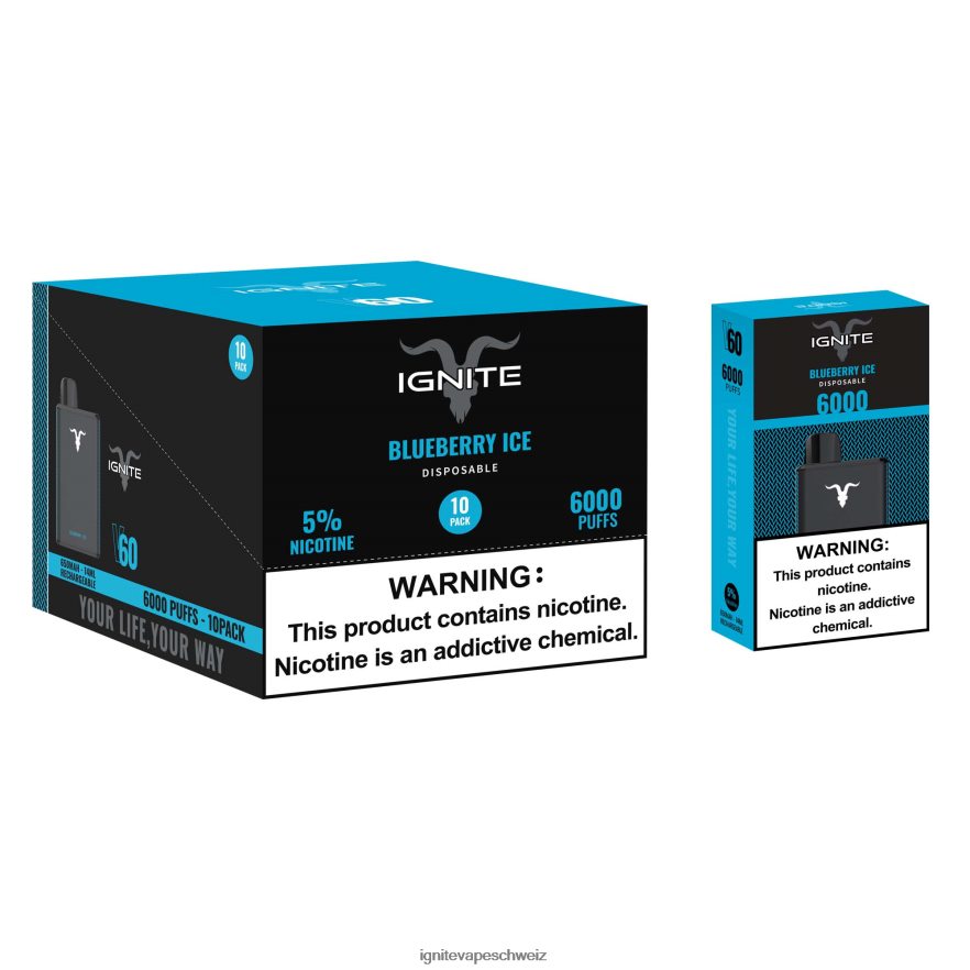 IGNITE Zürich - IGNITE V60 Vape Pen 10er-Pack Blaubeereis 462HF413