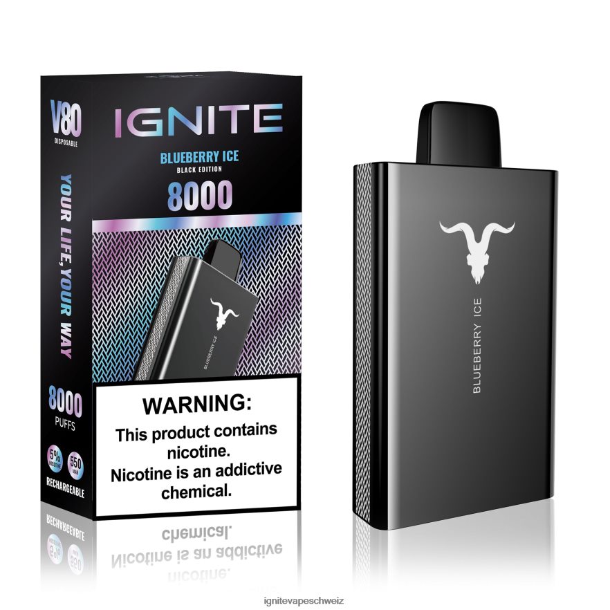 IGNITE Vape Schweiz - IGNITE V80 Vape-Stift Blaubeereis 462HF441