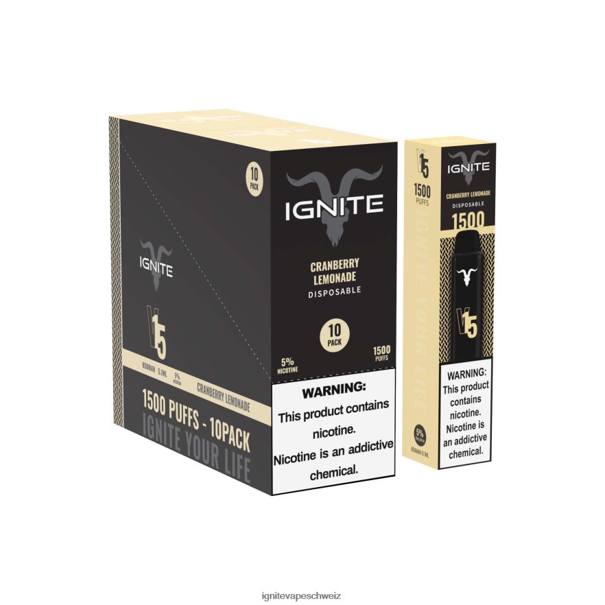 IGNITE Disposable Vape Review - IGNITE V15 Vape Pen 10er-Pack Cranberry-Limonade 462HF499